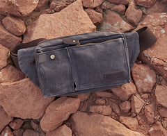 Canvas Mens Fanny Pack Canvas Waist Bag Small Canvas Chest Bag for Men - iwalletsmen