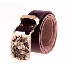 Handmade Genuine Leather Punk Rock Elephant Mens Cool Men Biker Trucker Leather Belt