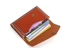 Leather Mens Card Wallet Front Pocket Wallet Small Slim Wallet Change Wallet for Men - iwalletsmen