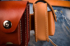 Handmade Leather Mens Leather Cigarette Case Cigarette Box Lighter Pocket Tobacco Pouch - iwalletsmen