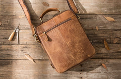 Cool Leather Brown Small Mens Messenger Bag Vintage Shoulder Bag  for Men - iwalletsmen