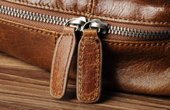 Genuine Leather Mens Cool Backpack Sling Bag Large Black Travel Bag Hiking Bag for men