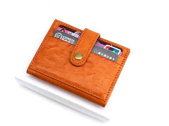 Leather Mens Front Pocket Wallet Card Wallet Small Slim Wallet Change Wallet for Men - iwalletsmen