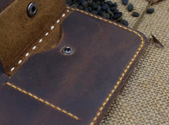 Handmade Leather Mens Cool Travel Long Wallet Card Holder Card Slim Clutch Wallets for Men