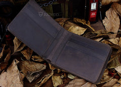 Handmade Leather Mens Cool Slim Leather Wallet Men billfold Wallets Bifold for Men