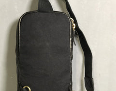 Genuine Leather Mens Cool Chest Bag Sling Bag Crossbody Bag Travel Bag Hiking Bag for men