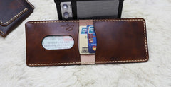 Leather Mens Slim Front Pocket Bifold Small Wallets License Wallet for Men - iwalletsmen