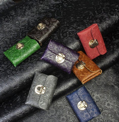 Handmade Leather Floral Mens Cool billfold Wallet Card Holder Small Card Slim Wallets for Men