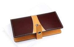 Cool Handmade Mens Leather Bifold Long Wallet Envelope Long Bifold Wallet for Men - iwalletsmen