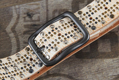 Genuine Leather Punk Rock Biker Trucker Mens Belt Men Black Coffee Belt for Men