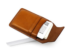 Badass Leather Mens Card Wallet Front Pocket Wallets Small Slim Wallet Change Wallet for Men - iwalletsmen