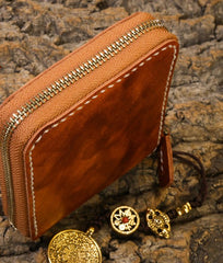 Handmade Leather Mens Chain Biker Wallet Cool Leather Wallet Small Wallets for Men