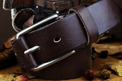 Handmade Genuine Leather Mens Leather Men Brown Black Belt for Men Cool Leather Belt
