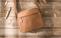 Cool Leather Mens Messenger Bags Small Shoulder Bags  for Men - iwalletsmen