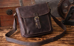 Handmade Leather Mens Cool Shoulder Bag Messenger Bag Chest Bag Bike Bag Cycling Bag for men