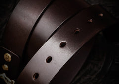 Handmade Genuine Leather Mens Tooled Tiger Belt Custom Cool Leather Men Black Belt for Men