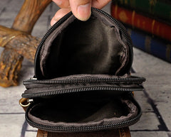 Small Mens Leather Belt Pouch Side Bag Holster Belt Case Waist Pouch for Men - iwalletsmen