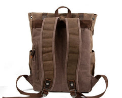 Waxed Canvas Leather Mens Backpacks Canvas Travel Backpack Canvas School Backpack for Men - iwalletsmen