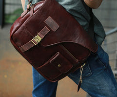 Cool Leather Mens Large Messenger Bags Shoulder Bag for men - iwalletsmen