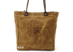 Mens Waxed Canvas Tote Bag Canvas Shopper Bag Canvas Shoulder Bag for Men - iwalletsmen