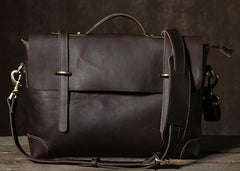 Handmade Leather Mens Cool Messenger Bag Briefcase Work Bag Business Bag Laptop Bag for men