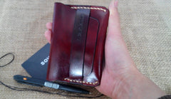 Handmade Leather Mens Slim Small Wallet Leather Card Wallets for Men - iwalletsmen