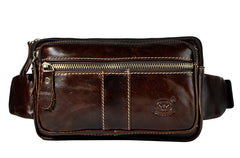 Cool Leather Mens Fanny Pack Waist Bag Hip Pack Belt Bag Bumbag for Men - iwalletsmen