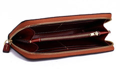 Handmade Leather Mens Chain Biker Wallet Cool Leather Wallet Long Phone Wallets for Men