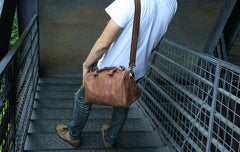 Leather Mens Small Weekender Bags Travel Bag Shoulder Bags for men - iwalletsmen