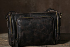 Genuine Leather Mens Cool Shoulder Bag Messenger Bag Chest Bag Bike Bag Cycling Bag for men