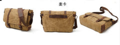 Waxed Canvas Mens Camera Shoulder Bag Canvas Messenger Bag Canvas Camera Side Bag for Men - iwalletsmen