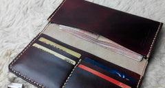 Vintage Leather Mens Bifold Long Wallet Leather Long Wallets for Men - iwalletsmen