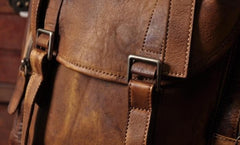 Handmade Leather Mens Cool Backpack Sling Bag Large Travel Bag Hiking Bag for men