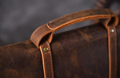 Genuine Leather Mens Cool Messenger Bag Briefcase Work Bag Business Bag for men