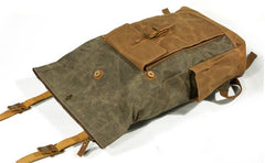 Waxed Canvas Mens Backpacks Canvas Travel Backpack Canvas School Backpack for Men - iwalletsmen