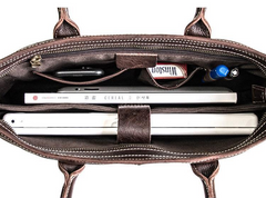Genuine Leather Mens Briefcase Messenger Bag Laptop Bag Shoulder Bag for men - iwalletsmen