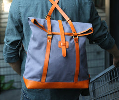 Canvas Leather Mens Backpack Travel Backpacks Laptop Backpack for men - iwalletsmen