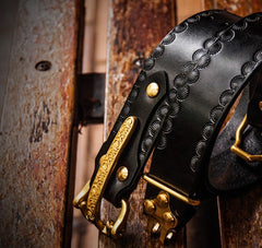 Handmade Genuine Leather Mens Belt Custom Cool Leather Men Black Belt for Men