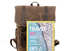 Waxed Canvas Leather Mens Backpacks Canvas Travel Backpack Canvas School Backpack for Men - iwalletsmen