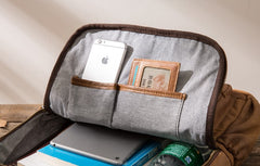 Brown Mens Leather Backpacks Travel Backpacks Laptop Backpack for men - iwalletsmen