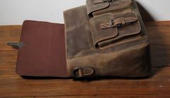 Handmade Leather Mens Cool Messenger Bag Work Bag Backpack Travel Bag Briefcase Bag for men