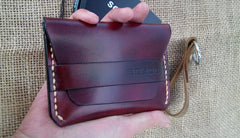 Handmade Leather Mens Slim Small Wallet Leather Card Wallets for Men - iwalletsmen