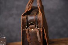 Genuine Leather Mens Cool Messenger Bag Briefcase Work Bag Business Bag for men
