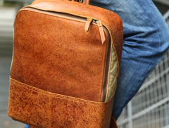 Cool Leather Mens Backpack Travel Backpack Vintage Laptop Backpack for men - iwalletsmen