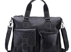 Vintage Leather Mens Briefcase Business Briefcase Cool Work Briefcase For Men - iwalletsmen