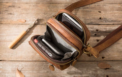 Leather Belt Pouch Belt Cases Mens Waist Bag Small Shoulder Bag for Men - iwalletsmen