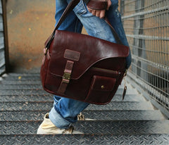 Cool Leather Mens Large Messenger Bags Shoulder Bag for men - iwalletsmen