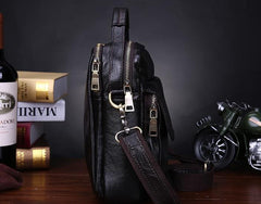 Leather Small Handbag Messenger Bag Shoulder Bag For Men - iwalletsmen