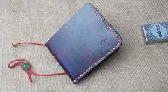 Handmade Vintage Leather Mens Slim Small Wallet Leather Bifold Wallets for Men - iwalletsmen