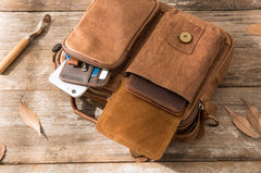 Cool Leather Small Mens Messenger Bags Small Shoulder Bags  for Men - iwalletsmen